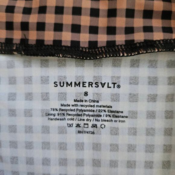 Summersalt Blue and Black Checkered High Waisted Swim Bottoms and Triangle Top S - Picture 3 of 4